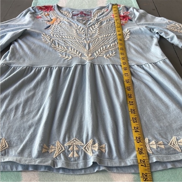 Johnny Was Floral Embroidered Detail
Short Sleeve V Neckline Top - Picture 11 of 12